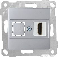 Розетка Mutlusan Rita 1xHDMI, нерж. сталь Розетка Mutlusan Rita 1xHDMI, нерж. сталь