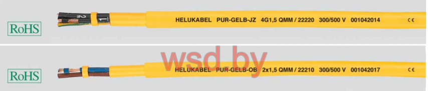 PUR-GELB-OB желтый с внутренней PVC-оболочкой, устойчивый к истиранию, хладагентам, с разметкой метража 2х2.5