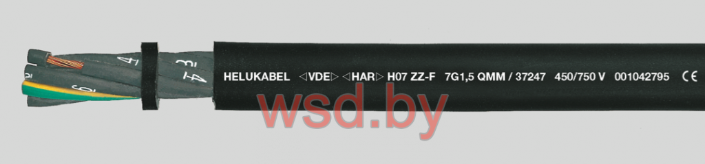H07 ZZ-F безгалогеновый кабель с изоляцией из сшитого полимера 4G10,