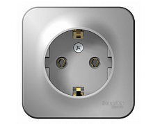 BLANCA Открытой Установки РОЗЕТКА с заземлением без шторок, 16А, 250В, АЛЮМИНИЙ (Schneider Electric) Systeme Electric