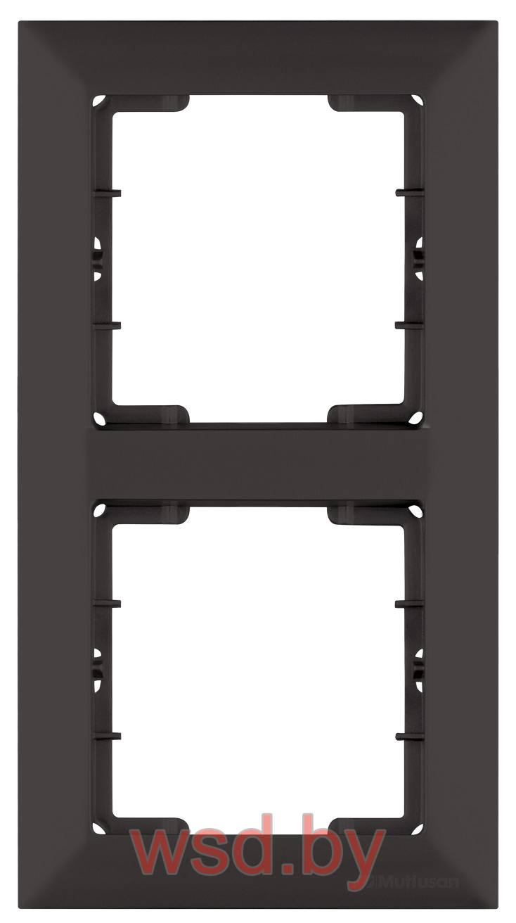 Candela - Рамка 2 поста, к механизмам серии 21, вертикальный монтаж, черный мат