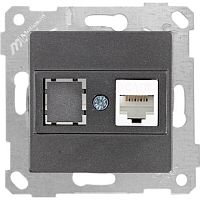 Розетка Mutlusan Rita 1хRJ-45 кат. 6 UTP, дымчатый Розетка Mutlusan Rita 1хRJ-45 кат. 6 UTP, дымчатый
