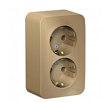 BLANCA Открытой Установки РОЗЕТКА двойная с заземлением без шторок, 16А, 250В, ТИТАН (Schneider Electric) Systeme Electric