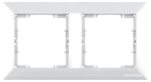 Рамка Mutlusan Candela 2 поста, к механизмам серии 21, горизонтальный монтаж, белый Рамка Mutlusan Candela 2 поста, к механизмам серии 21, горизонтальный монтаж, белый