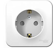 BLANCA Открытой Установки РОЗЕТКА с заземлением со шторками с монтажной пластиной 16А, 250В, БЕЛЫЙ (Schneider Electric) Systeme Electric