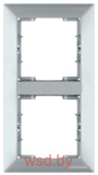 Candela - Рамка 2 поста, к механизмам серии 21, вертикальный монтаж, нерж. сталь