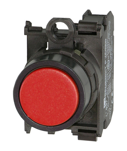 Кнопка плоская APT PB3E, красная, без фиксации, без подсветки, 1NO, 6A 230VAC/24VDC, 22mm, IP65
