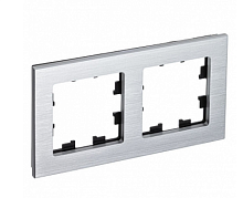 ATLASDESIGN NATURE 2-постовая РАМКА, МЕТАЛЛ СЕРЕБРО (Schneider Electric) Systeme Electric