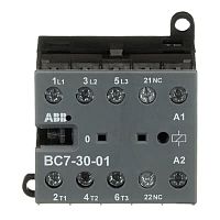 Мини-контактор ABB BC7-30-01-01 24VDC, 3NO 12A(20A-AC1) 5.5kW, всп.контакт 1NC (4A-AC15)
