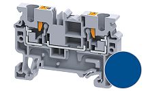 Клемма проходная CP4BU /6x54,8mm, push-in, 2 присоед., 4(max 6)mm2, 32A, 1000V, синяя