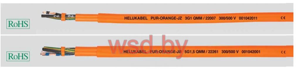 PUR-ORANGE-JB 3G2.5, устойчивый к истиранию, хладагентам, с разметкой метража,