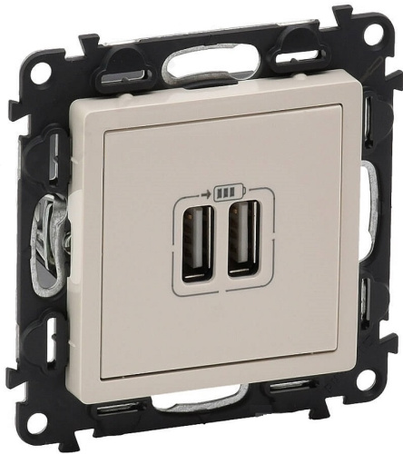 Legrand Valena Life - Зарядное устройство с двумя USB-разъемами, 240В/5В, 1500мА, белый (индивидуальная упаковка)