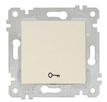 Выключатель Mutlusan Rita кнопочный, символ - ключ, пруж. зажимы, антрацит