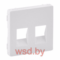 Valena Life - Лицевая панель для аудиорозетки с пружинными зажимами двойной, белая. Фото N2