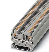 Клемма проходная Phoenix Contact PT 2,5 /5,2mm, push-in, 2 присоед., 2,5(max 4)mm2, 24A, 800V, серая (акция)