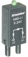 Модуль Shenler AMD-ML1, варистор + зеленый LED, 120VAC/DC, черный, для SRU, SKF14, SKC, SKB, STB, SRC*-E, GZT, GZM, GZS, GZMB, ES32