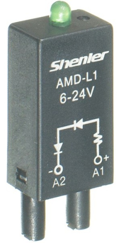 Модуль Shenler AMD-ML1, варистор + зеленый LED, 120VAC/DC, черный, для SRU, SKF14, SKC, SKB, STB, SRC*-E, GZT, GZM, GZS, GZMB, ES32