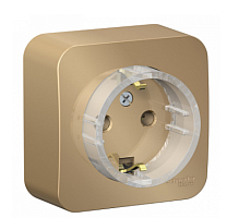 BLANCA Открытой Установки РОЗЕТКА с заземлением без шторок, (КОМПАКТ) 16А, 250В, ТИТАН (Schneider Electric) Systeme Electric