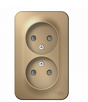 BLANCA Открытой Установки РОЗЕТКА двойная без заземления со шторками, 16А, 250В, ТИТАН (Schneider Electric) Systeme Electric