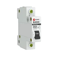 Автоматический выключатель 1P 63А (C) 4,5kA EKF (акция)