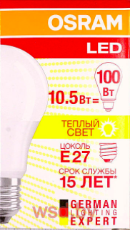 LEDSCLA100 10,5W/827230VFRE2710X1RU OSRAM Светодиодная лампа. Фото N2