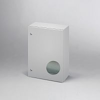 Щит моноблочный ETA 600x600x300мм (ВхШхГ) навесной с монтажной панелью, EMC-версия, 1 глухая дверь, 2 замка, RAL7035, IP66