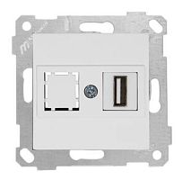 Розетка Mutlusan Rita 1xUSB Type A, для передачи данных, белая