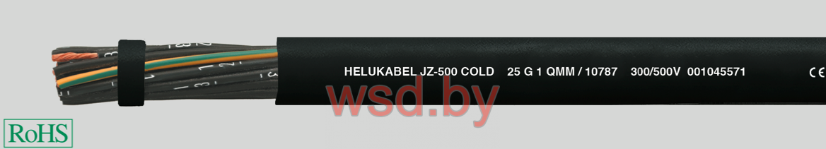 Кабель OZ-500 COLD низкотемпературный, с цифровой маркировкой жил, с разметкой метража 2x2.5