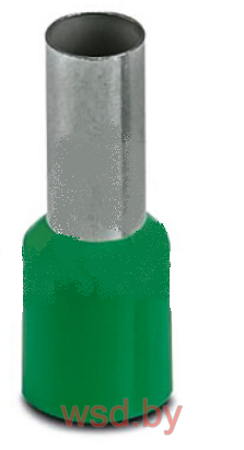 Кабельный наконечник AI 16 - 12 GN изолированный, сечение 16mm2, длина 12mm, зеленый (упак. 100шт.). Фото N2