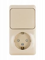 Открытой установки БЛОК: РОЗЕТКА с заземлением со шторками + выключатель 1-клавишный, КРЕМОВЫЙ, Россия ETUDE (Schneider Electric) Systeme Electric Открытой установки БЛОК: РОЗЕТКА с заземлением со шторками + выключатель 1-клавишный, КРЕМОВЫЙ, Россия ETUDE (Schneider Electric) Systeme Electric