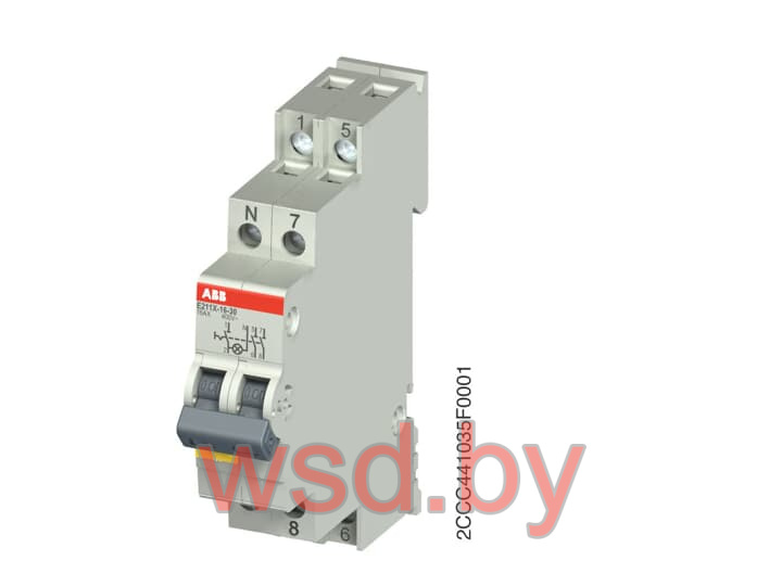 Переключатель E211X-16-20, 2NO, 16A(250/400VAC), тип 1-0, желтый LED, 1M