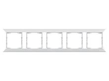 Рамка Mutlusan Daria 5 постов, к механизмам серии 21, горизонтальный монтаж, белый Рамка Mutlusan Daria 5 постов, к механизмам серии 21, горизонтальный монтаж, белый