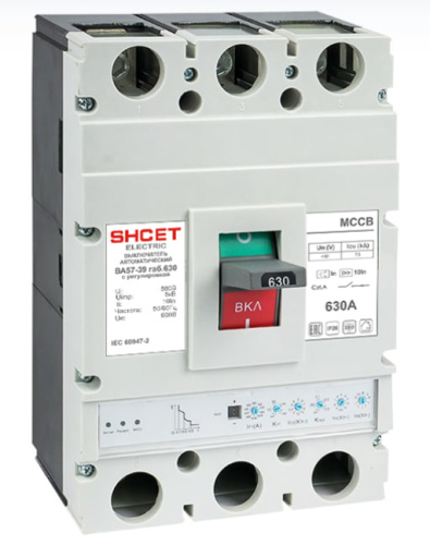 Автоматический выключатель SHСET ВА57-39 габ.630 630А с регулировкой Автоматический выключатель SHСET ВА57-39 габ.630 630А с регулировкой