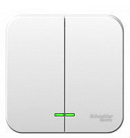 BLANCA Открытой Установки 2-клавишный выключатель с подсветкой, 6А, 250B, БЕЛЫЙ (Schneider Electric) Systeme Electric