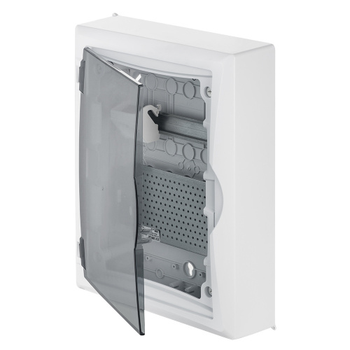 Щит навесной Elektro-Plast ECO BOX мультимед, TS35+1x МП перф.118x270mm, дымчатая пласт. дверь, белый RAL9003, 434x354x105mm, IP40