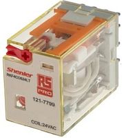Реле Shenler RKF4CO220LTM, 4CO, 6A(250VAC/30VDC), 220VDC(0,65Un), RZA, мех. индикация, тест-кнопка с блокировкой, LED