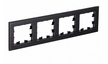 ATLASDESIGN NATURE 4-постовая РАМКА, МЕТАЛЛ ОНИКС (Schneider Electric) Systeme Electric