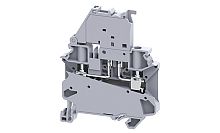 Клемма с держателем предохранителя Connectwell CYF4L110-240V /6x58,8mm, винтовая, 2 присоед., 4(max 6)mm2, 10A, 1000V, LED 110-240V, серая
