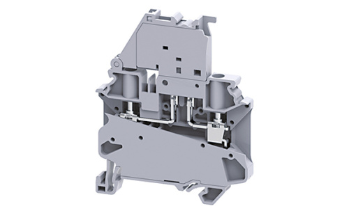 Клемма с держателем предохранителя Connectwell CYF4L110-240V /6x58,8mm, винтовая, 2 присоед., 4(max 6)mm2, 10A, 1000V, LED 110-240V, серая