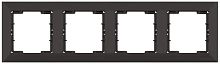 Рамка Mutlusan Candela 4 поста, к механизмам серии 21, горизонтальный монтаж, черный мат