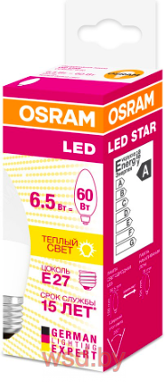 LEDSCLB60 6,5W/830 230VFR E1410X1RU OSRAM Светодиодная лампа. Фото N2