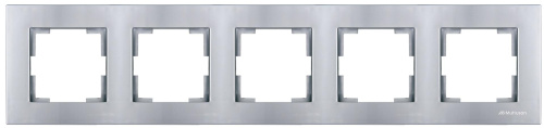Рамка Mutlusan Rita 5 постов, горизонтальный монтаж, нерж. сталь Рамка Mutlusan Rita 5 постов, горизонтальный монтаж, нерж. сталь