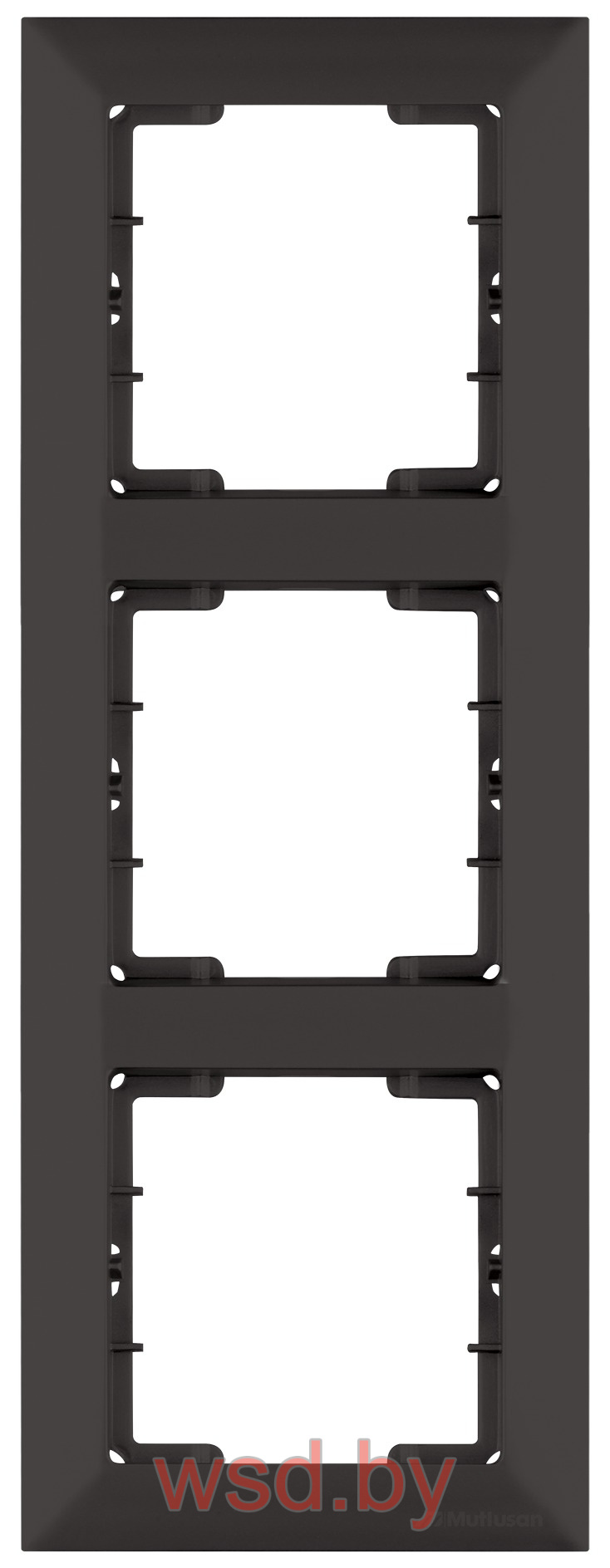 Candela - Рамка 3 поста, к механизмам серии 21, вертикальный монтаж, черный мат