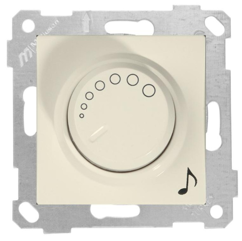 Аудиорегулятор Mutlusan Rita, поворотно-нажимной, слоновая кость