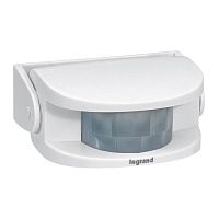 Датчик движения для звонка Legrand, дальность радиосигнала 150m, дальность обнаружения 6-8m, питание от батарей, белый