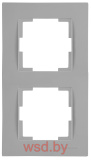 Rita - Рамка 2 поста, вертикальный монтаж, серый