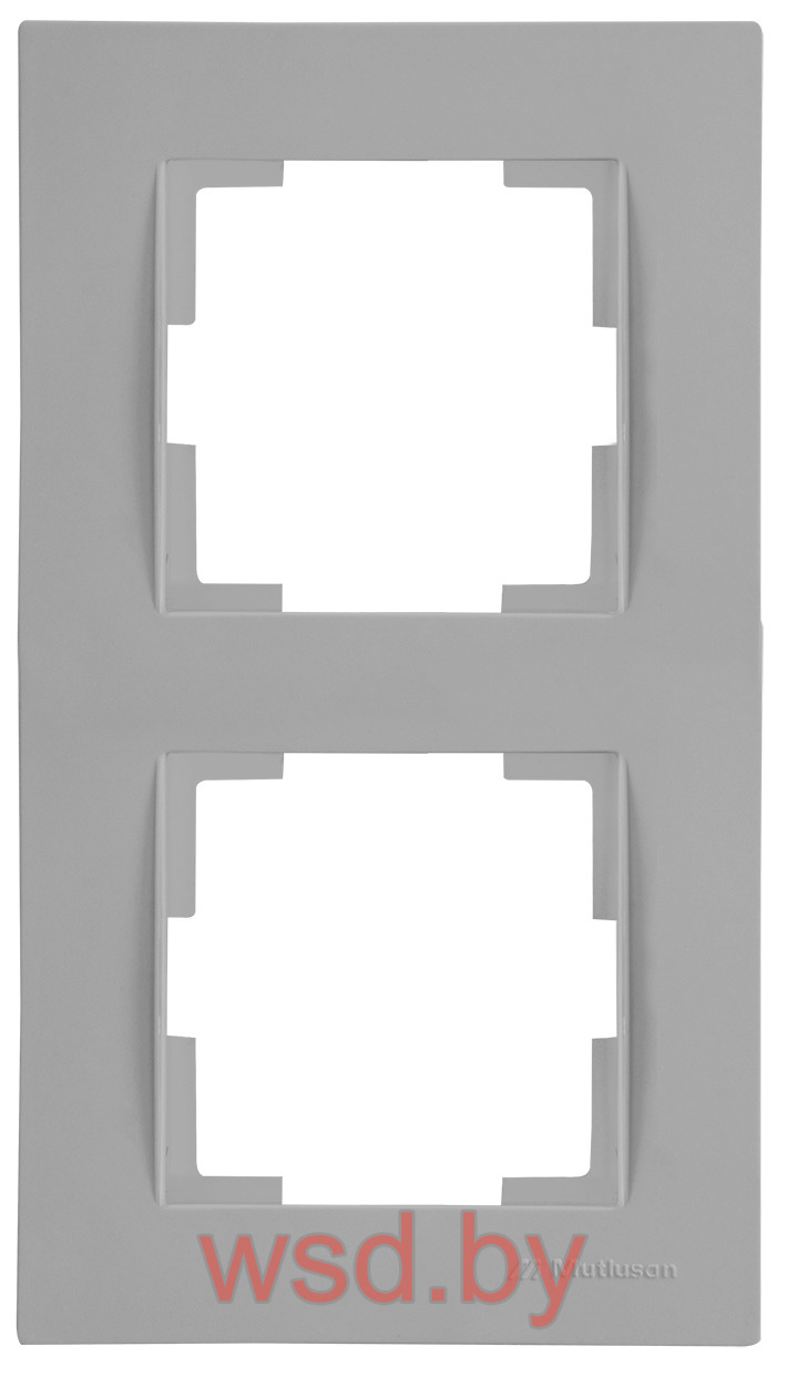 Rita - Рамка 2 поста, вертикальный монтаж, серый