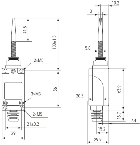 Концевой выключатель TZ-8166 универсального типа IP65 HLT фото 2 Концевой выключатель TZ-8166 универсального типа IP65 HLT фото 2