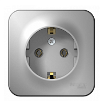 BLANCA Открытой Установки РОЗЕТКА с заземлением без шторок, 16А, 250В, АЛЮМИНИЙ (Schneider Electric) Systeme Electric