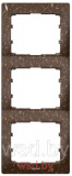 Galea Life - Рамка на 3 поста вертикальная, CORIAN Cocoa Brown